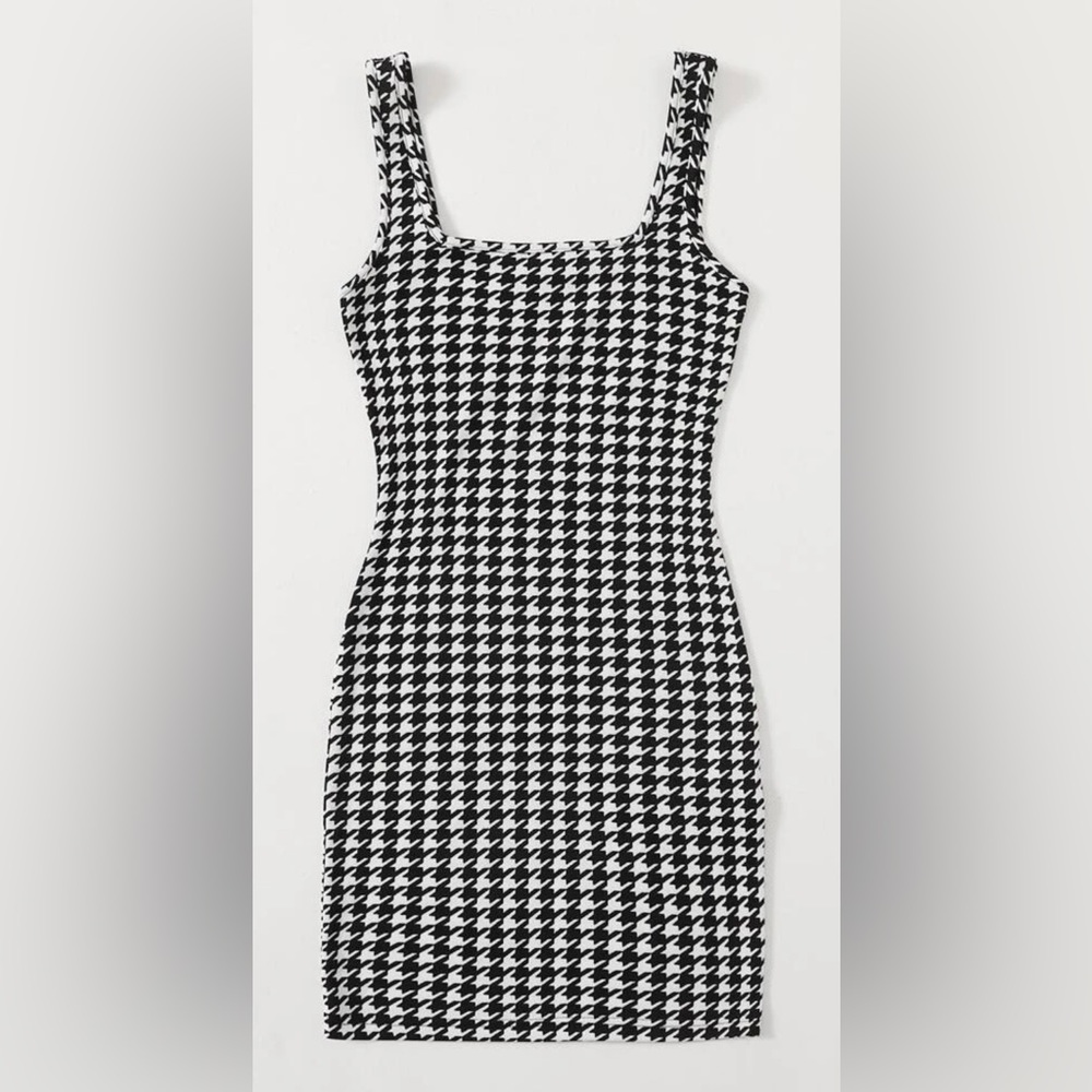 New Houndstooth tank bodycon dress